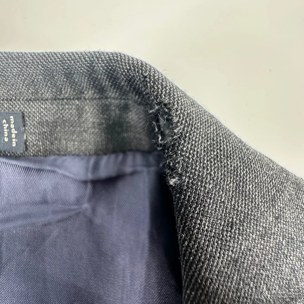 Suitsupply Suit Jacket Men 48R Gray Wool Surgical Cuff Vitrale Barberis Canonico